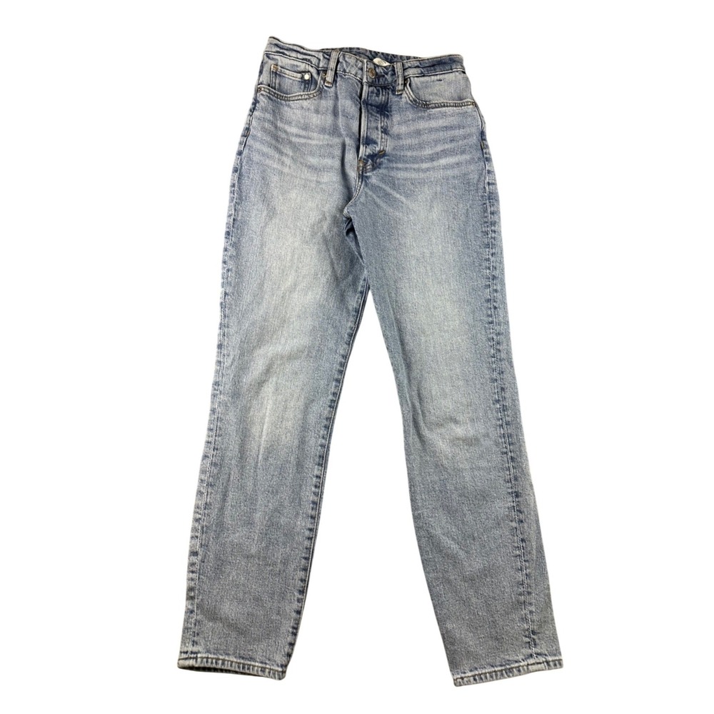 H&M Mom Jeans Women 6 Blue‎ Ultra High Waist Stretch Tapered Denim Cotton Blend